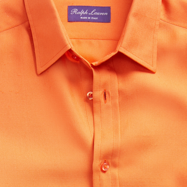 Orange Silk Shantung Shirt Purple Label 6