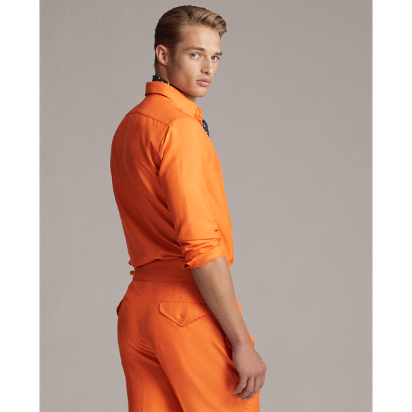 Orange Silk Shantung Shirt Purple Label 5