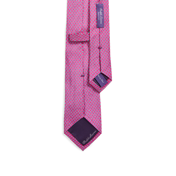 Magenta Micro-Hexagon Silk Tie Purple Label 2