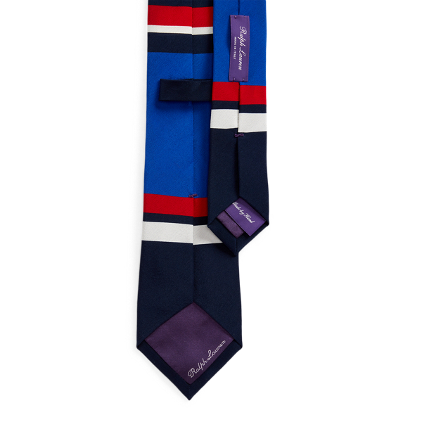Navy/Red/White Striped Silk Tie Purple Label 2