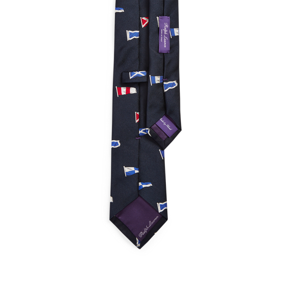 Navy/Royal/Red Signal Flags Silk Tie Purple Label 2