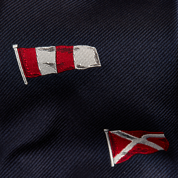 Navy/Royal/Red Signal Flags Silk Tie Purple Label 3