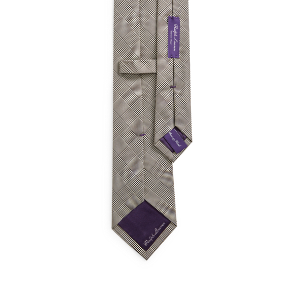 Black/Cream Glen Plaid Silk Tie Purple Label 2