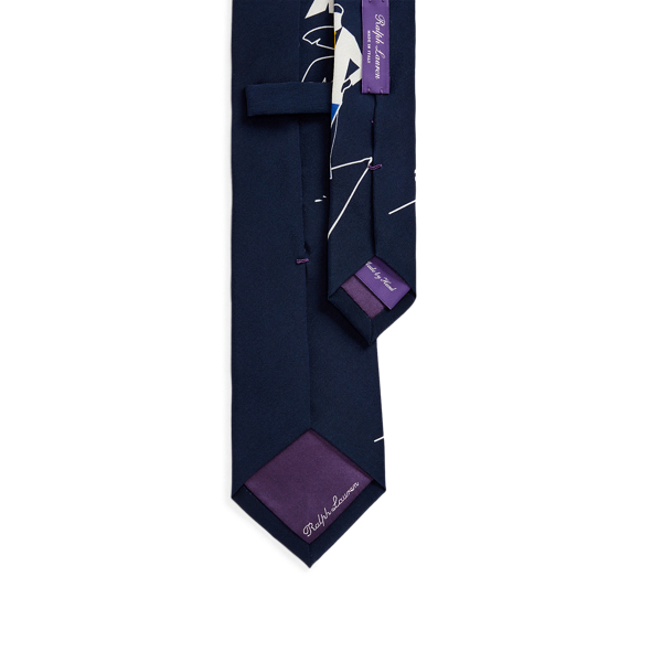 Navy Silk Graphic Tie Purple Label 2
