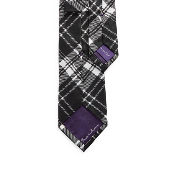 Black/Cream Plaid Silk Tie Purple Label 2