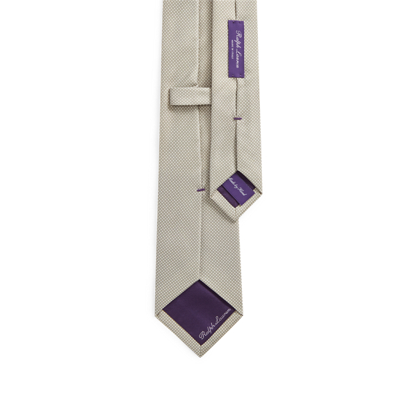 Grey Pin Dot Silk Foulard Tie Purple Label 2