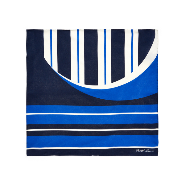 Royal/Navy Art Deco Silk Pocket Square Purple Label 2