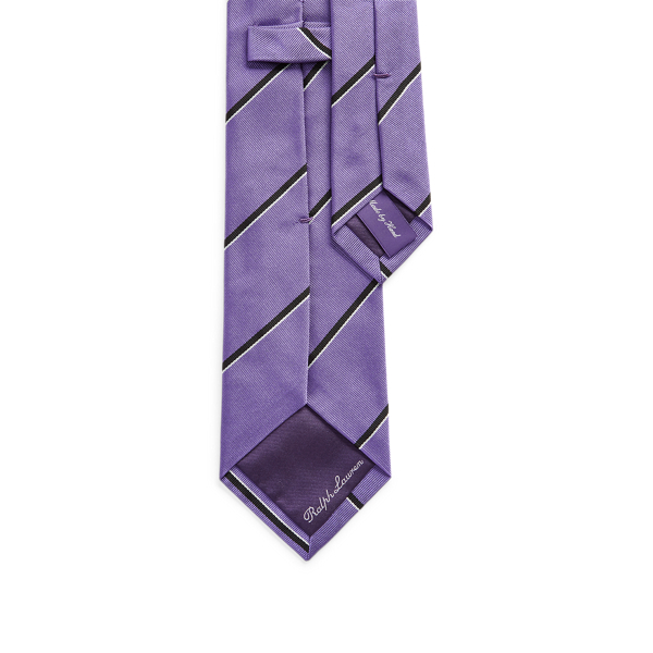 Lavender/Black Striped Silk Repp Tie Purple Label 2
