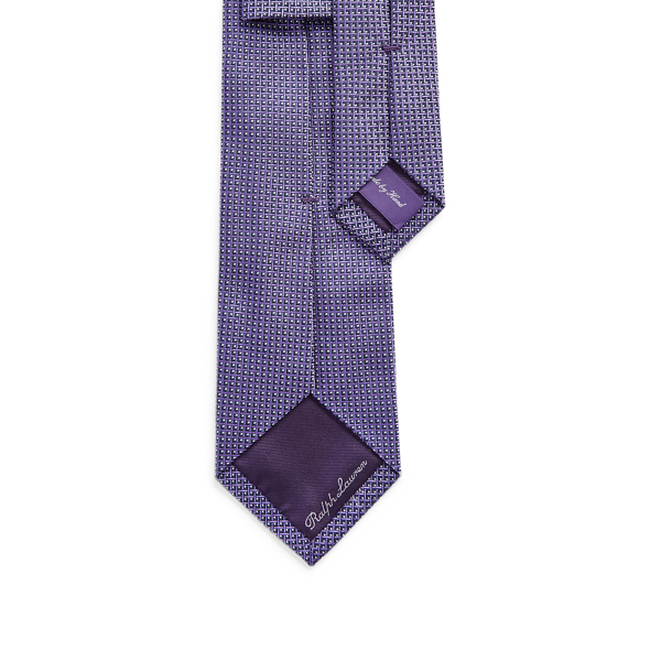 Navy/Lavender Patterned Silk Tie Purple Label 2