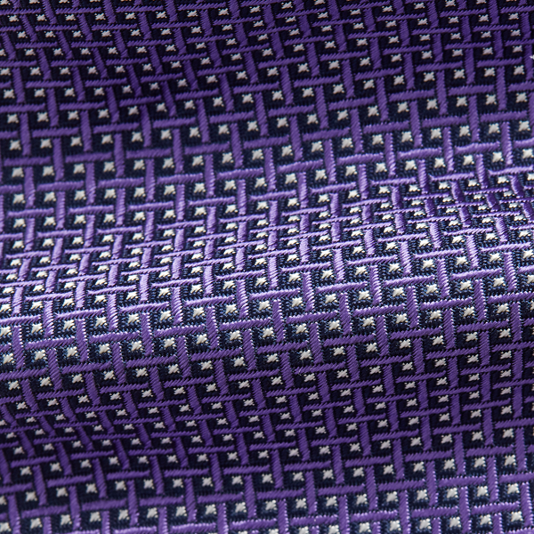 Navy/Lavender Patterned Silk Tie Purple Label 3