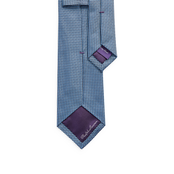 Navy/Lt Blue Patterned Silk Tie Purple Label 2