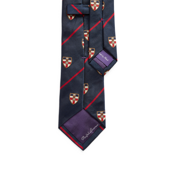 Navy Striped Silk Club Tie Purple Label 2