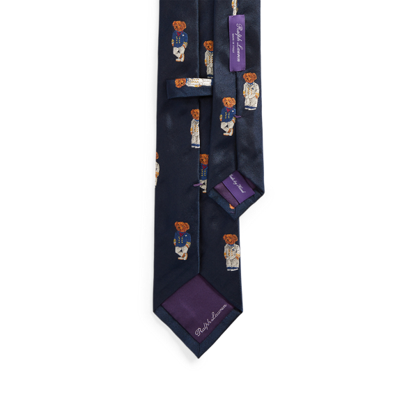 Navy Polo Bear Silk Tie Purple Label 2
