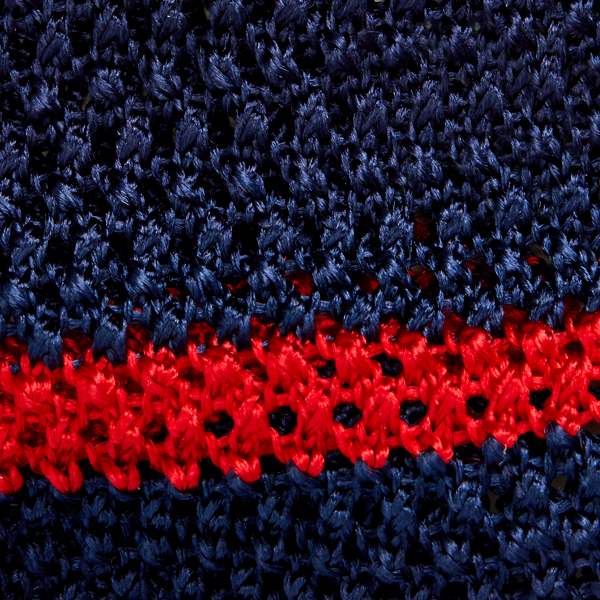 Navy/Red Striped Knit Silk Tie Purple Label 3