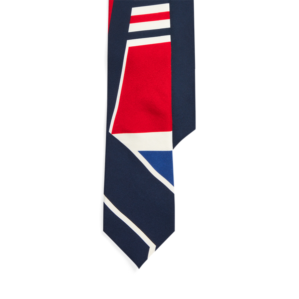 Corbata de seda con estampado geom&eacute;trico Purple Label en 1