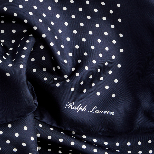 Navy/White Polka-Dot Silk Scarf Purple Label 2