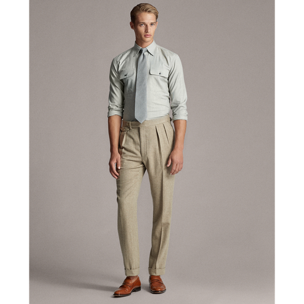 Grey And Cream Tick-Weave Workshirt Purple Label 3