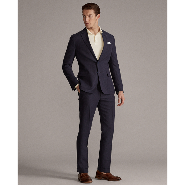 Navy Hadley Linen-Silk Twill Suit Jacket Purple Label 4