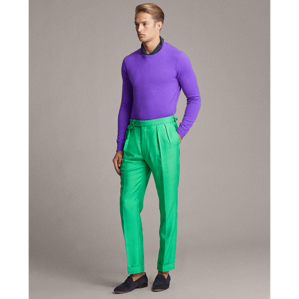 Green Gregory Silk Shantung Trouser Purple Label 4
