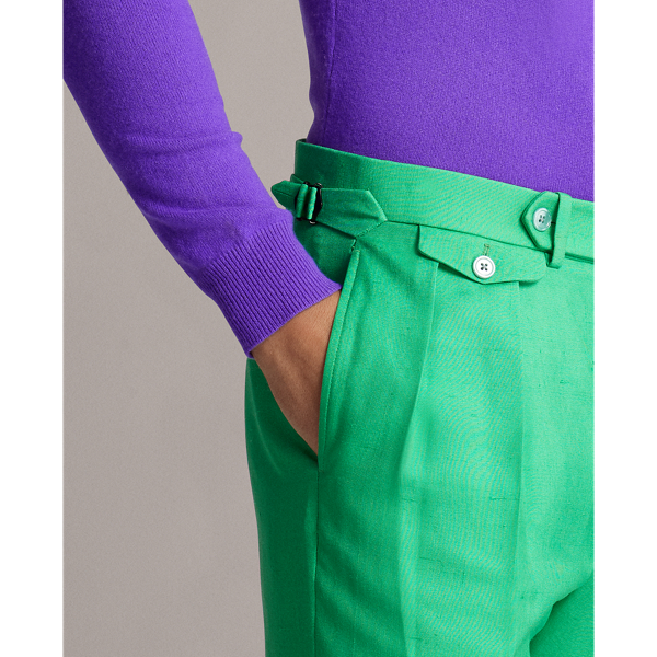 Green Gregory Silk Shantung Trouser Purple Label 6
