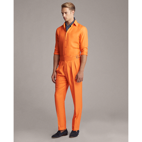 Orange Silk Shantung Trouser Purple Label 3