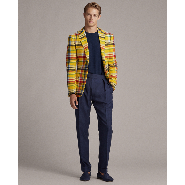 Yellow Multi Handmade Cashmere Sport Coat Purple Label 4