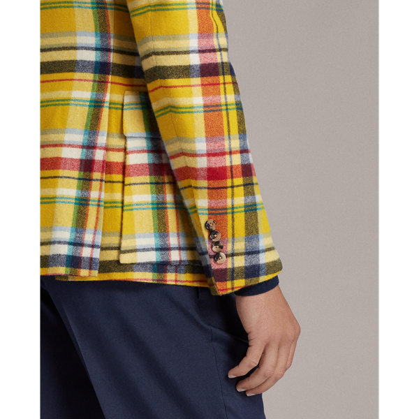 Yellow Multi Handmade Cashmere Sport Coat Purple Label 8