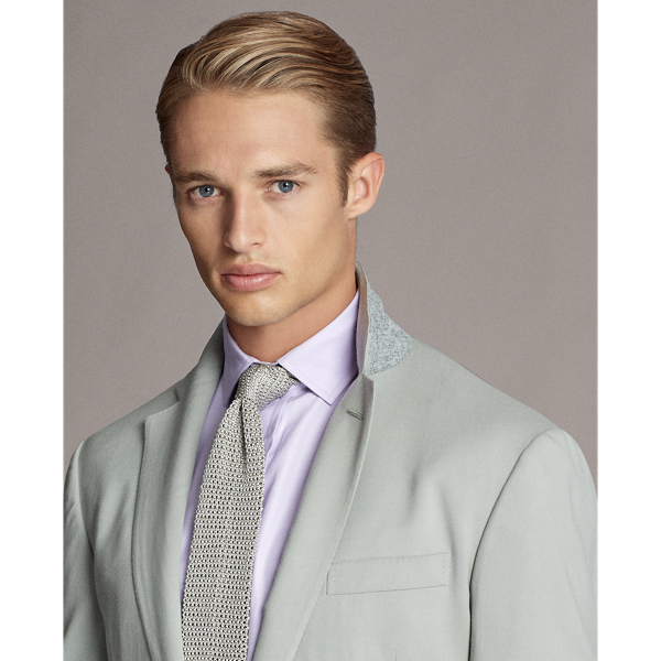 Pearl Grey Handmade Gabardine Suit Purple Label 7