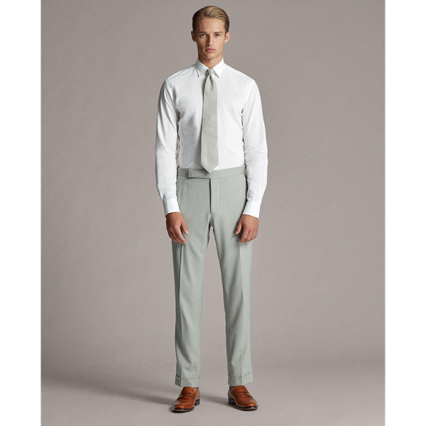 Pearl Grey Gregory Wool Gabardine Trouser Purple Label 2