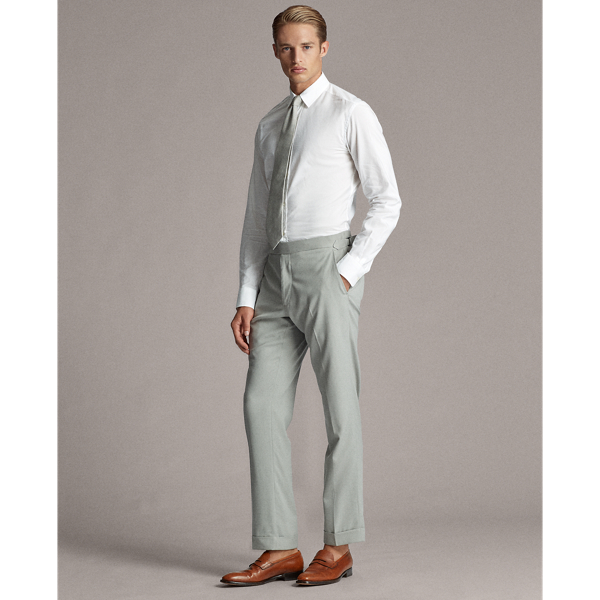 Pearl Grey Gregory Wool Gabardine Trouser Purple Label 3