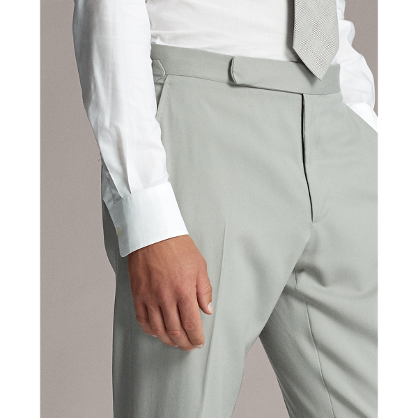 Pearl Grey Gregory Wool Gabardine Trouser Purple Label 5