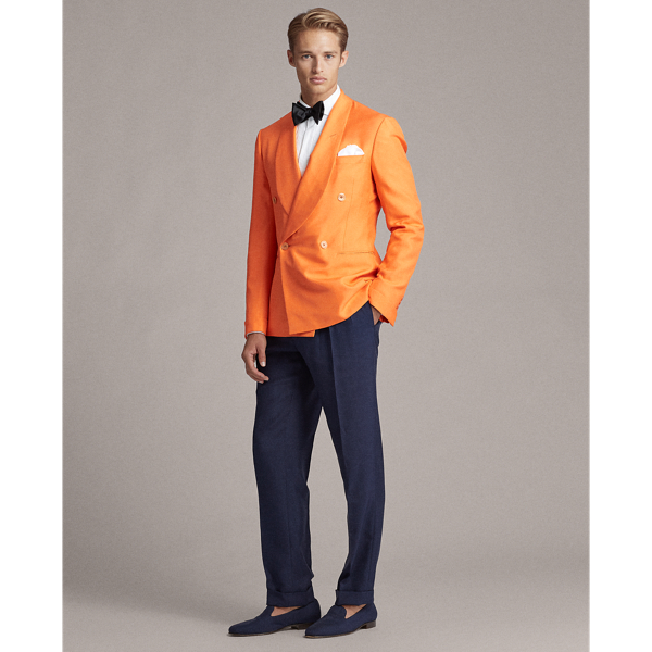 Orange Handmade Silk Dinner Jacket Purple Label 4