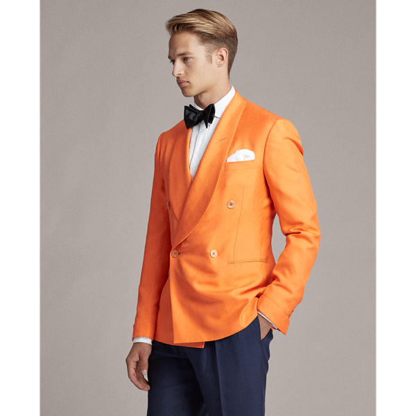 Orange Handmade Silk Dinner Jacket Purple Label 5