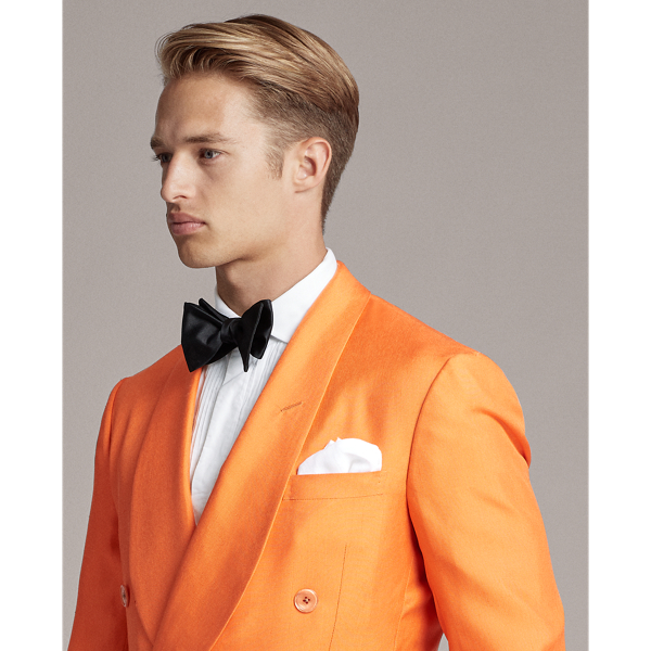 Orange Handmade Silk Dinner Jacket Purple Label 7