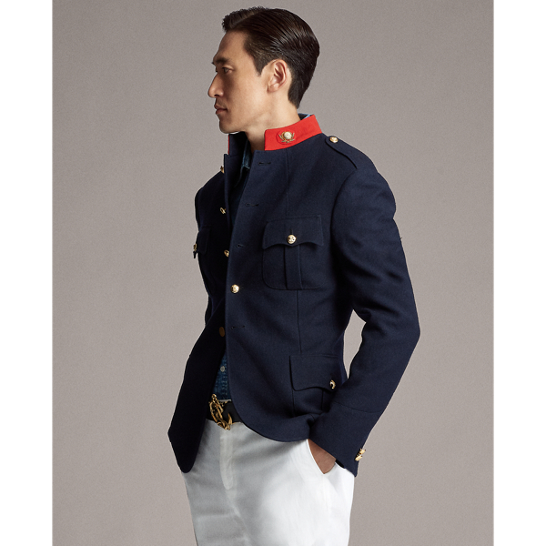 Navy Stand-Collar Cotton Jacket Purple Label 4