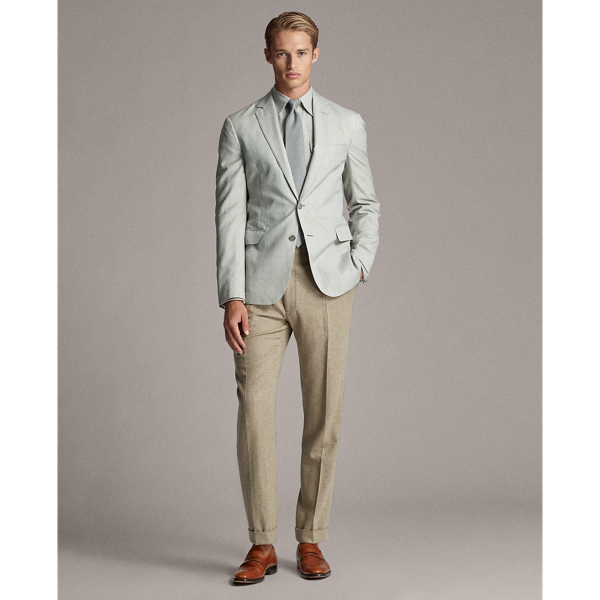 Grey And Cream Hadley Tick-Weave Sport Coat Purple Label 4