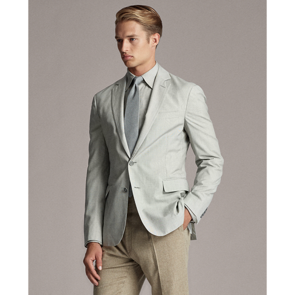 Grey And Cream Hadley Tick-Weave Sport Coat Purple Label 5