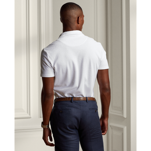 Classic White Riviera Terry Polo Shirt Purple Label 5