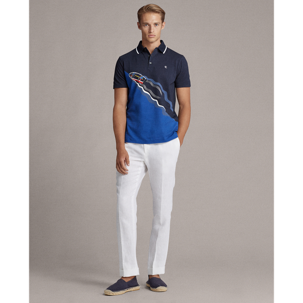 Classic Chairman Navy Custom Slim Fit Piqu&eacute; Polo Purple Label 4