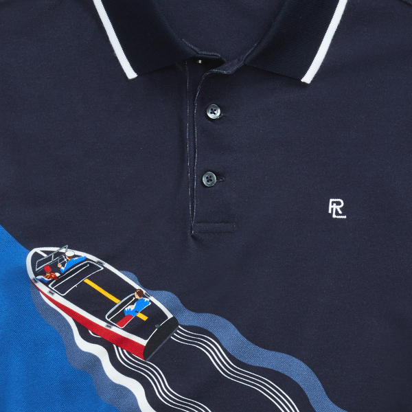Classic Chairman Navy Custom Slim Fit Piqu&eacute; Polo Purple Label 8