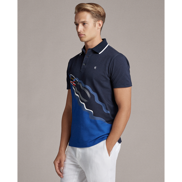 Classic Chairman Navy Custom Slim Fit Piqu&eacute; Polo Purple Label 5