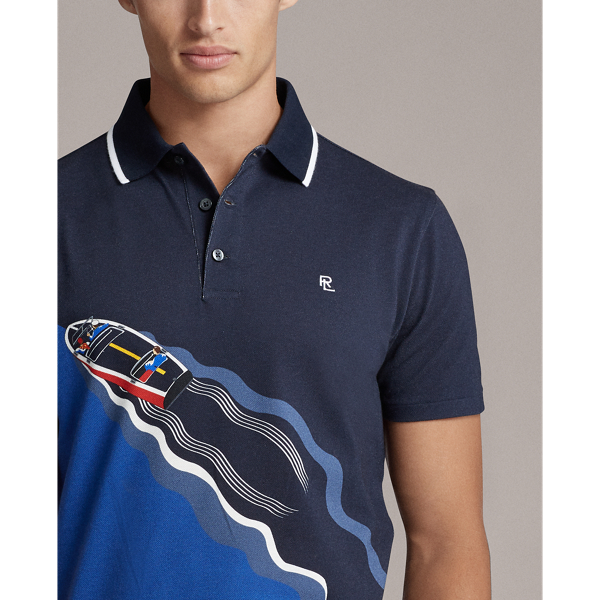 Classic Chairman Navy Custom Slim Fit Piqu&eacute; Polo Purple Label 7