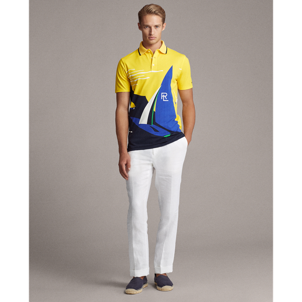 Bright Yellow Multi Custom Slim Fit Pique Polo Purple Label 4