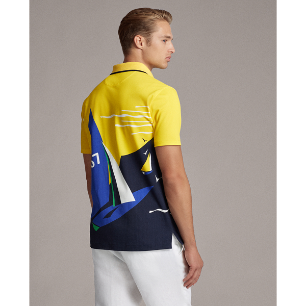 Bright Yellow Multi Custom Slim Fit Pique Polo Purple Label 6