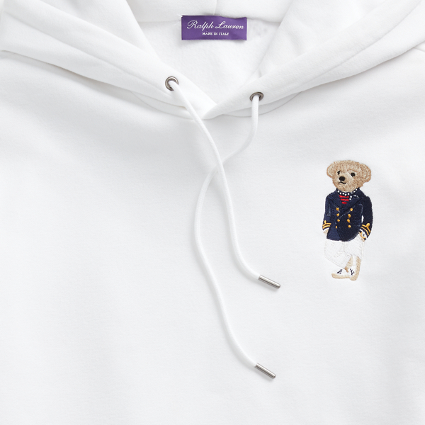 Classic White Polo Bear Fleece Hoodie Purple Label 6