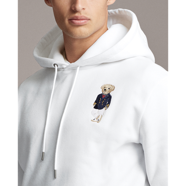 Classic White Polo Bear Fleece Hoodie Purple Label 5