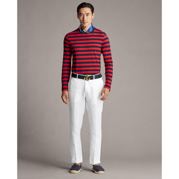 Red/Navy Striped Lisle T-Shirt Purple Label 3