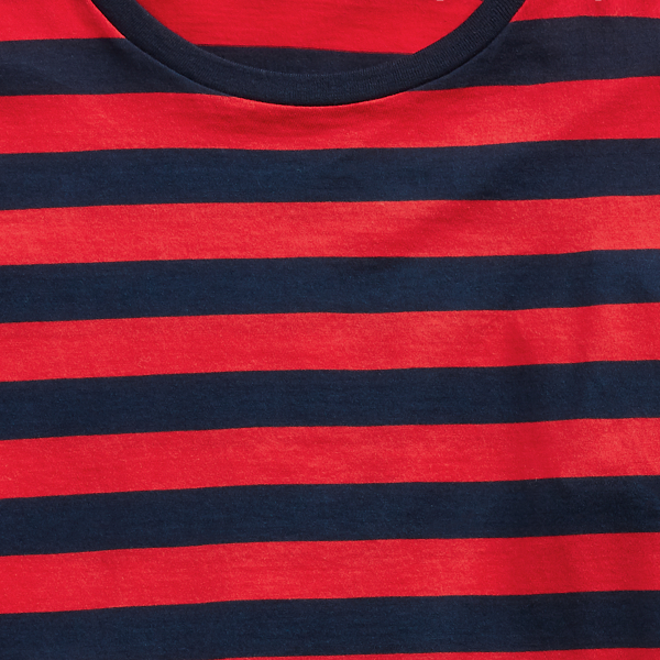 Red/Navy Striped Lisle T-Shirt Purple Label 7