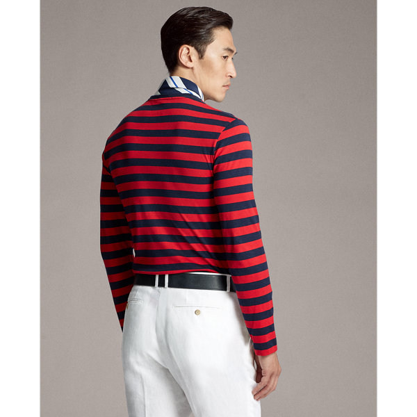 Red/Navy Striped Lisle T-Shirt Purple Label 5