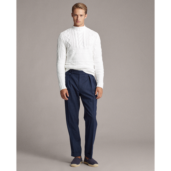Off White Hand-Knit Cotton-Blend Jumper Purple Label 3